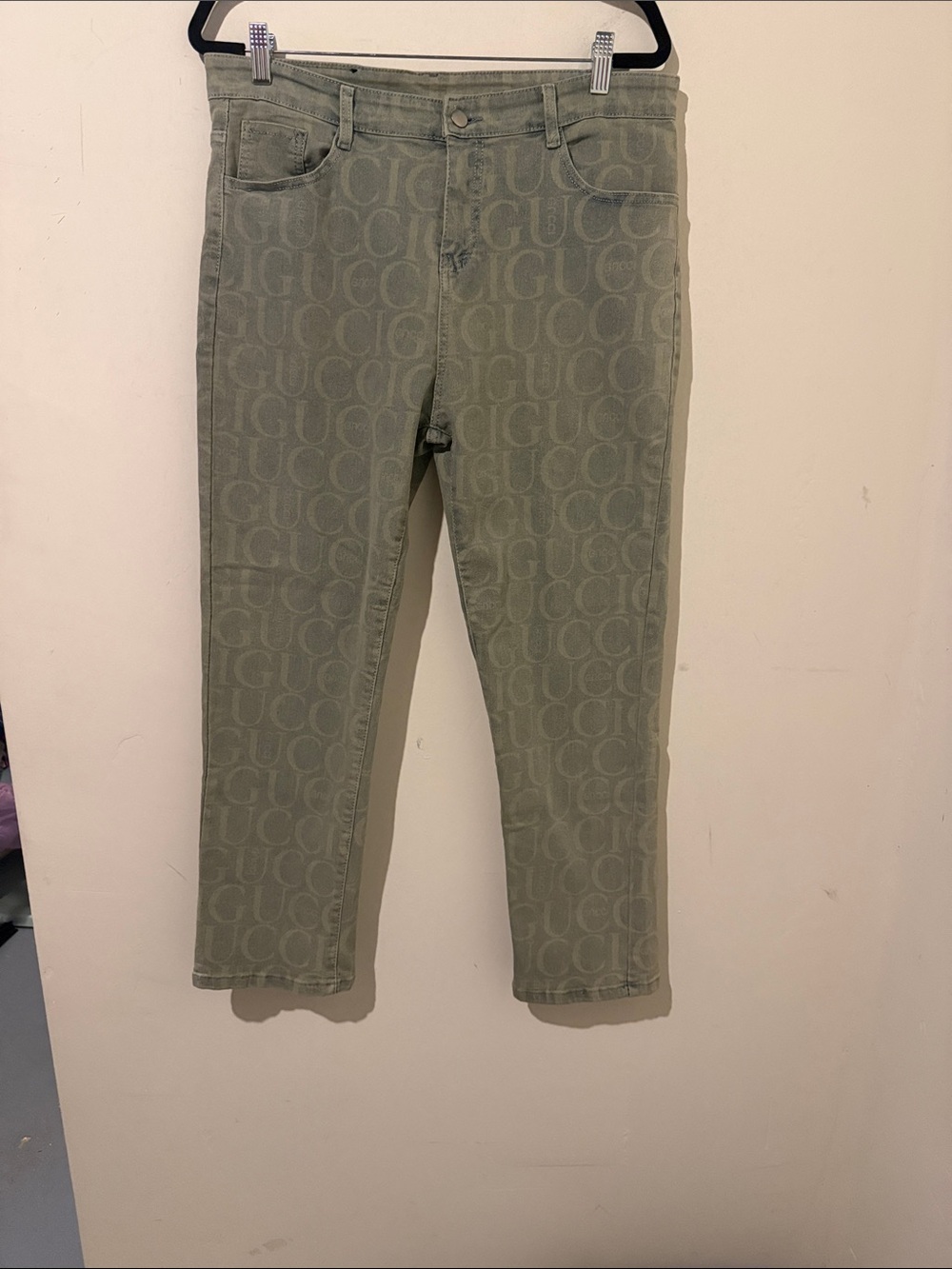 Gucci All-Over Monogram Jeans Size 34